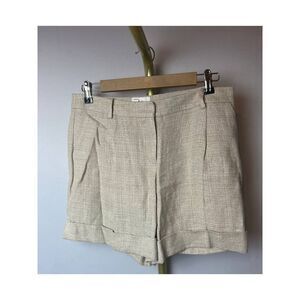 Milly Tan Cuffed Shorts Tailored High-Waisted Design
8155